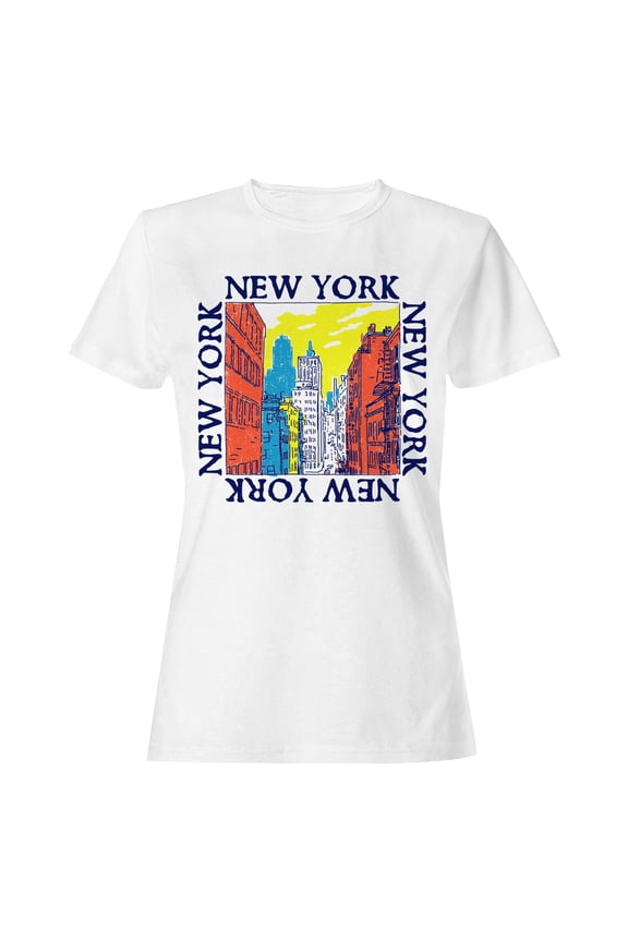 Colorful New York Cityscape Art Women's T-shirt