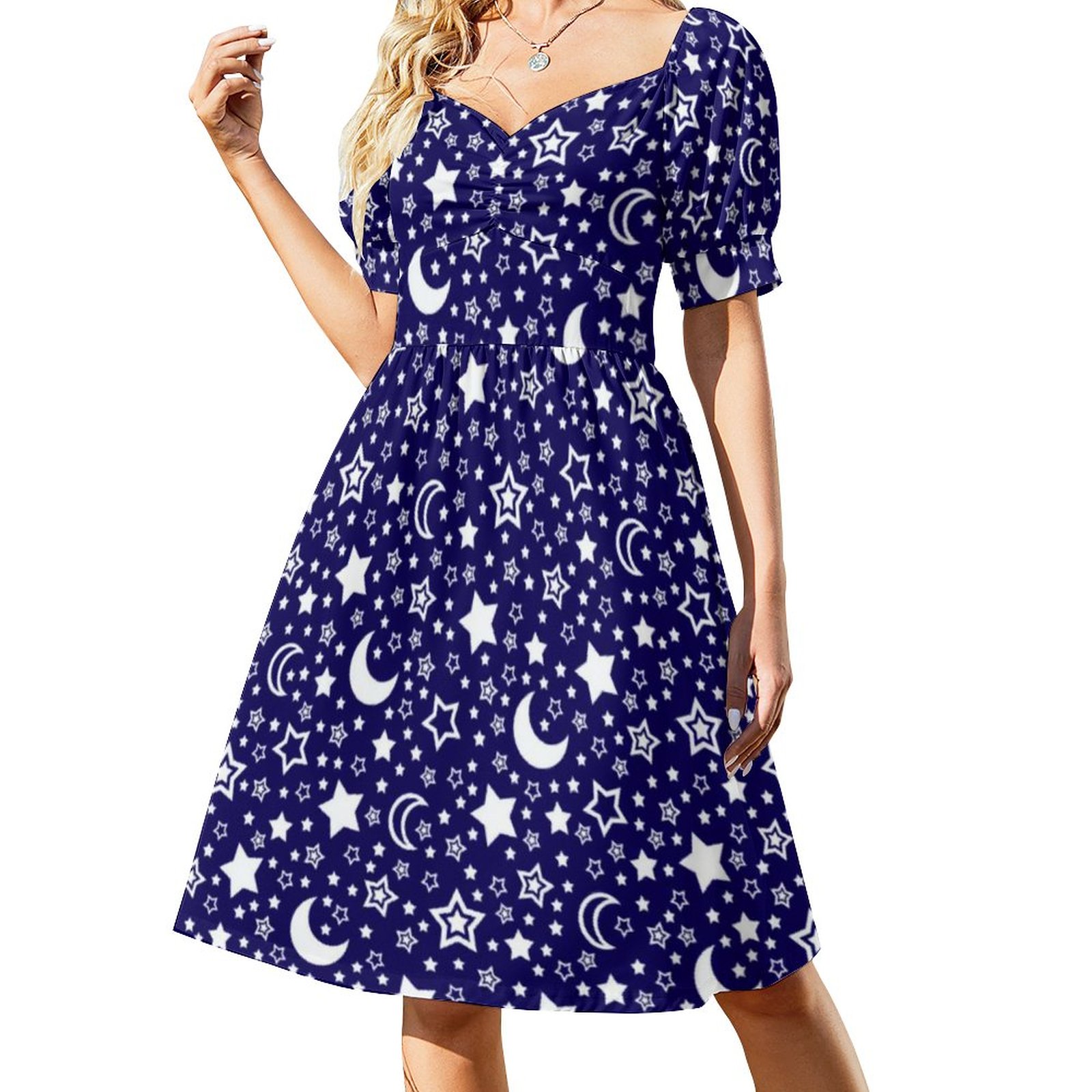 Sonja Life S S Dress Night Sky Dot
