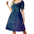 thumbnail image 1 of Colorful Night Sky Dress Sexy V Neck Milky Way Galaxy Elegant Dresses Women Stylish Print Oversized Casual Dress Birthday Gift, 1 of 7
