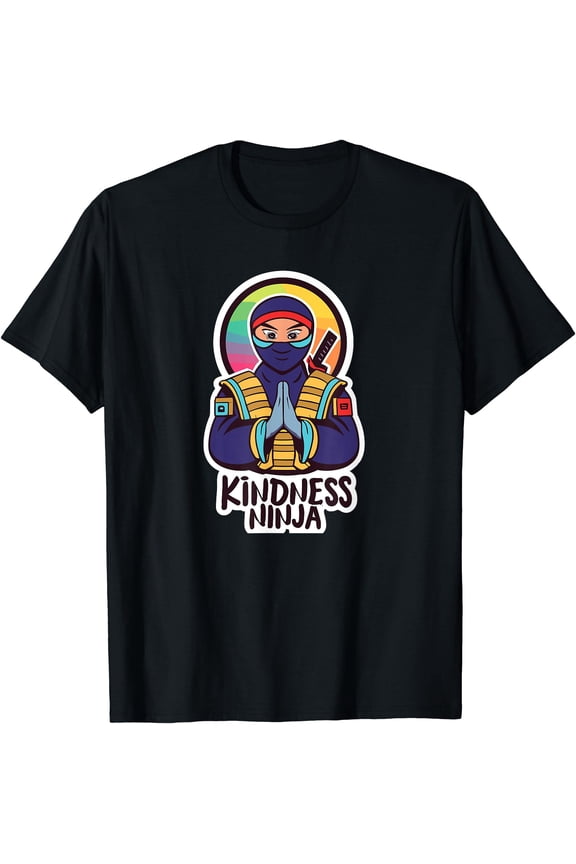Colorful Ninja Design T-Shirt Promoting Kindness and Anti-Bullying Awareness