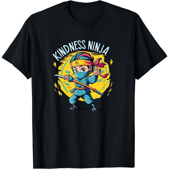 Colorful Ninja Kindness T-Shirt for Promoting Anti-Bullying Awareness
