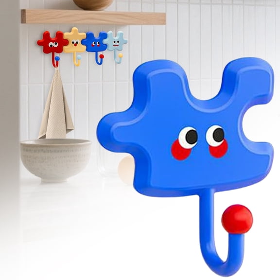 Colorful No-Drill Adhesive Wall Hooks, Cute Flower-Shaped Plastic Holders for Hanging Hats, Keys, Towels, and Scarves