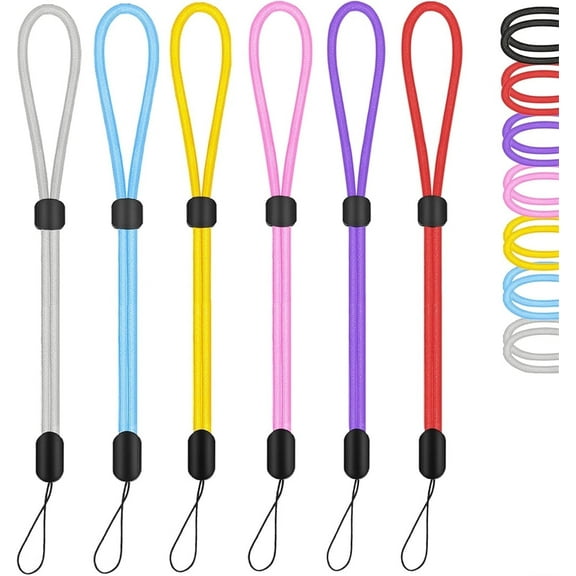 Colorful Nylon Hand Wrist Straps,Adjustable Wristlet Phone Lanyards,Small Strap Wrist Short Lanyard,for Keys,Cell Phone,Phone Cases,Camera,Flashlight,ID Card Badge 8PCS