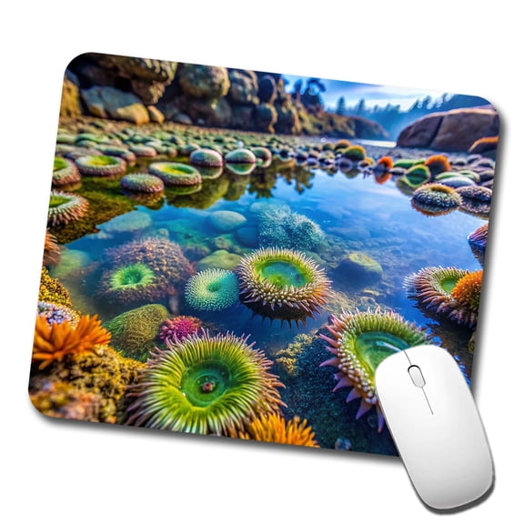 Colorful Ocean Beach Tide Pool Mouse Pad Low Profile Gaming Mat