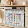 Top 9 Ribbon Colorful Ocean Fish Oven Skirt Curtain Tie Top Coastal Sea Green Blue ...