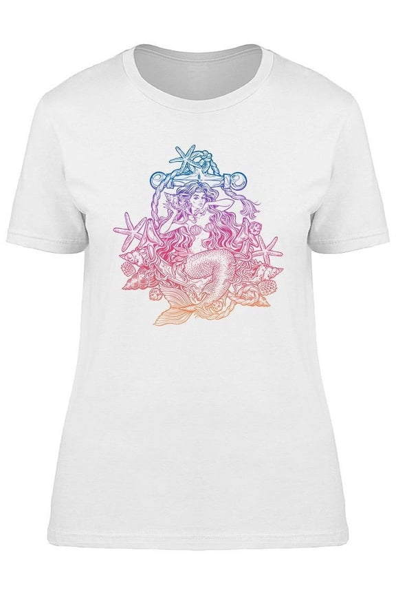 Colorful Ocean Siren T-Shirt Women -Image by Shutterstock, Female Large