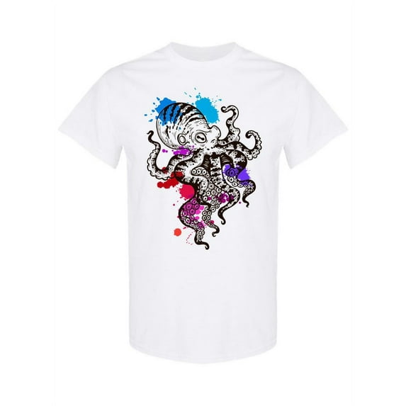Colorful Octopus Graphic T-Shirt Women -Image by Shutterstock, Female Medium