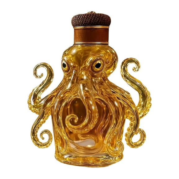 Colorful Octopus-Shaped Whiskey Decanter – 320Ml Glass Bottle For Wine & Spirits, Fun & Unique Bar Decor Gift