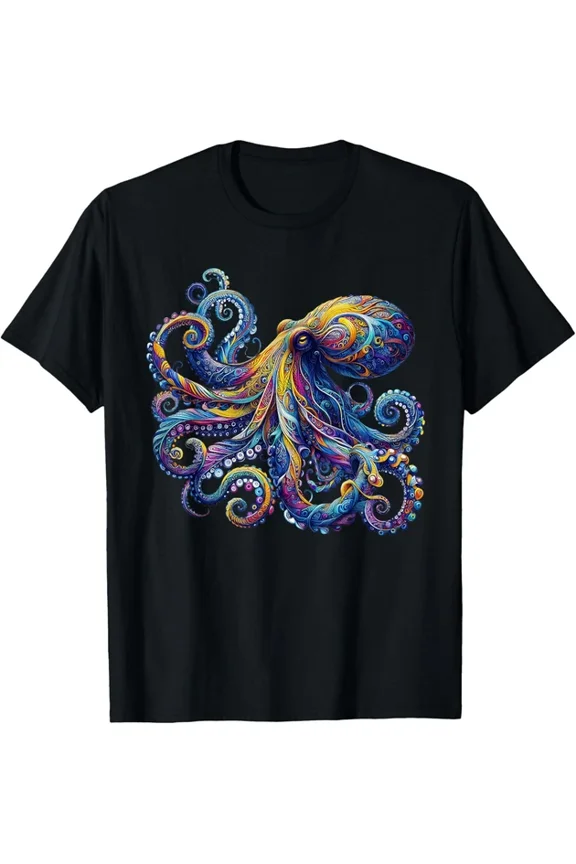 Colorful Octopus Squid Kraken Sea Animal T-Shirt Daughter, Co