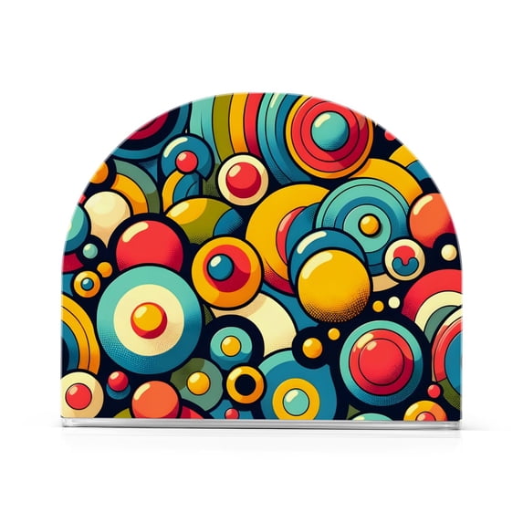 Colorful Of Circles Napkin Holder for Table Clear Napkin Stand Paper Holder Acrylic Organizer Dispenser Napkins for Dinner Kitchen Restaurant Room