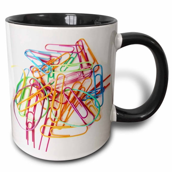3drose, Colorful Office Supplies, 11oz Two-tone Black Mug