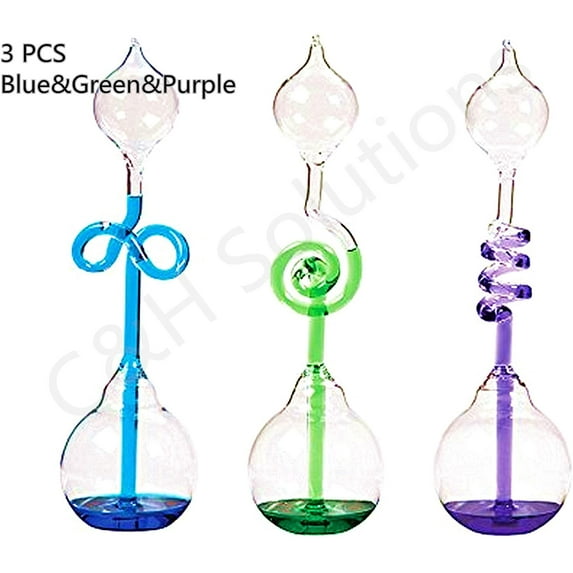 Colorful Office Thinking Hand Boiler, Glass Science Energy Transfer, Children Science Experiment, Love Birds Color Meter Hand Boiler, 3 Pcs (Blue&Green&Purple)
