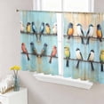 thumbnail image 1 of Colorful Oil Painting Semi Sheer Window Curtains 54 Inches Long, Vintage Spring Birds Animals Rod Pocket Voile Silky Chiffon Curtain Light Filtering Drapes for Living Room, Kitchen, 52"x54", 2 Panels, 1 of 9