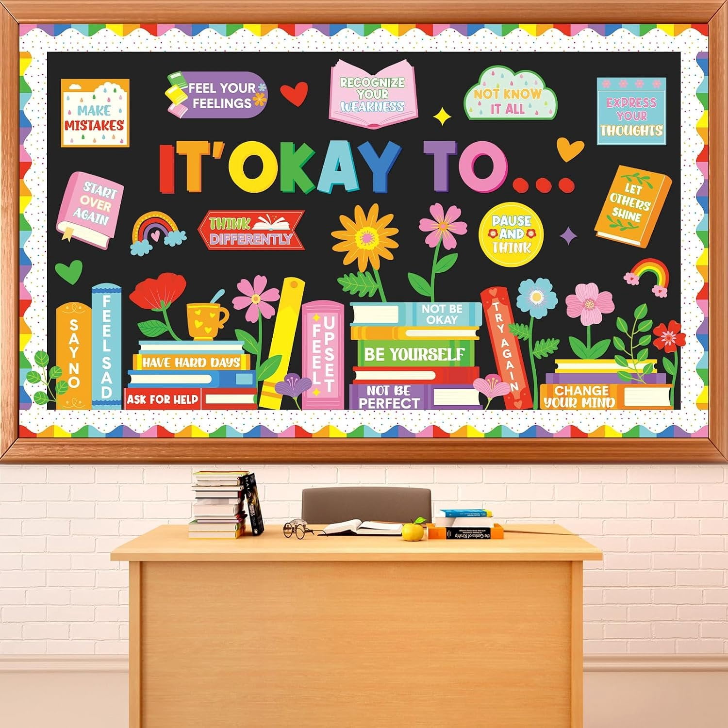 Colorful It's Okay to Bulletin Board Inspirational Mental Classroom ...