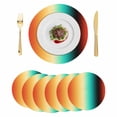 thumbnail image 1 of Colorful Ombre Round 13 Inch Placemats Set of 6, Abstract Modern Art Aesthetics HeatResistant Non Slip Place Mats for Dining Table, Wipeable Braided Kitchen Table Mats for Housewarming, 1 of 9