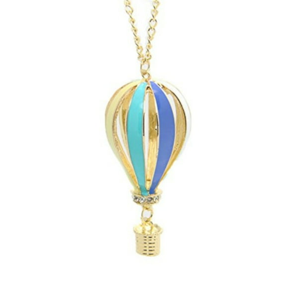 Colorful Open Balloon Goldtone Necklace Anti-Tarnish Pendant, J-372-A