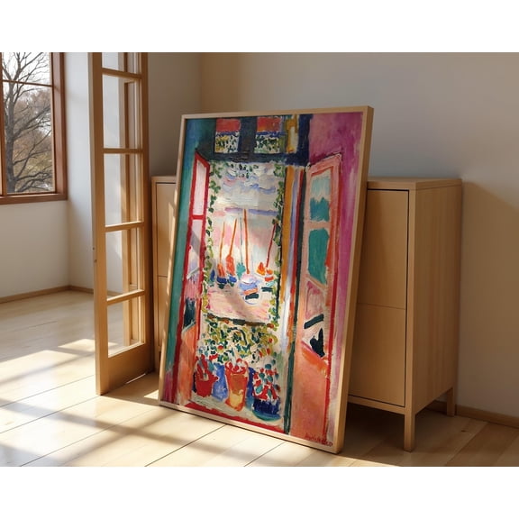 Colorful Open Window French Modern Interior Wall Art Poster