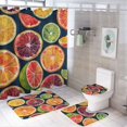 thumbnail image 1 of Colorful Orange Fruit Slices 4 Piece Bathroom Rug Set with Shower Curtain Bathroom Decor Set with Non-Slip Rugs Toilet Lid Cover And Bath Mat Yummy Lemons Waterproof Shower Curtain for Bathtub Decor, 1 of 8