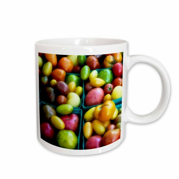 3drose, Colorful Organic Fresh Heirloom Tomatoes at a Local Market in New York, 15oz Mug
