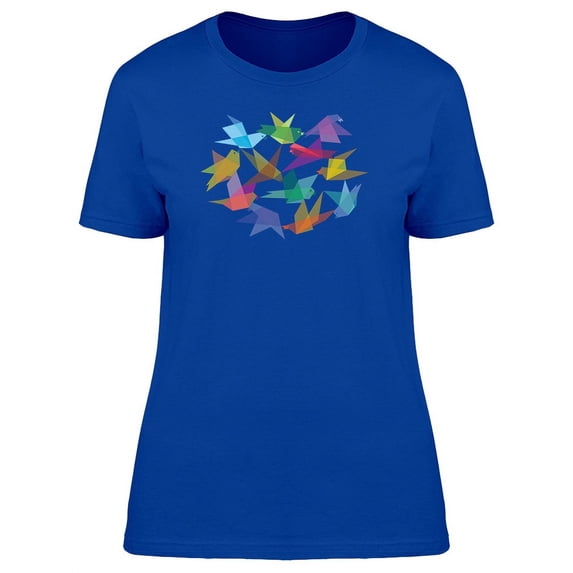 Colorful Origami Birds T-Shirt Women -Image by Shutterstock, Female Small
