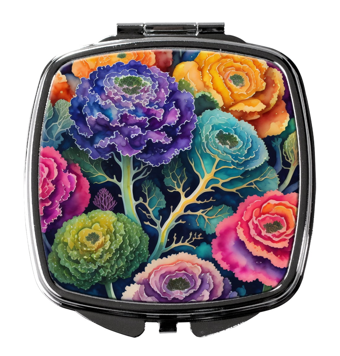 Colorful Ornamental Kale Compact Mirror 2.75 in x 3 in