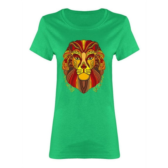 Colorful Ornamental Lion Shaped Tee Women's -Image by Shutterstock