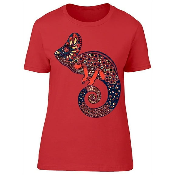 Colorful Ornate Chameleon T-Shirt Women -Image by Shutterstock, Female Medium