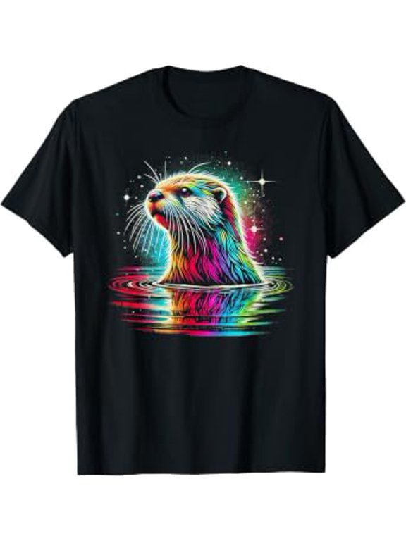 Colorful Otter, Otter With River Sea T-Shirt