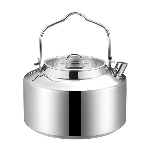 Colorful Outdoor Stainless Steel Camping Kettle, Large Capacity Portable Tea Pot For Open Fire And Stove Use, 14X14X16Cm