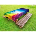 thumbnail image 1 of Colorful Outdoor Tablecloth, Funky Pop Art Stylized Radiant Lines Design in Wave-Like Color Reflections Image, Decorative Washable Fabric Picnic Table Cloth, 58 X 84 Inches,Multicolor, by Ambesonne, 1 of 2