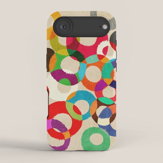 Colorful Overlapping Circle and Ring Tough Case for Apple iPhone Series ...