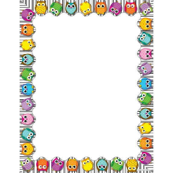 Colorful Owls Computer Paper - 50 Sheets per pack, 6 packs