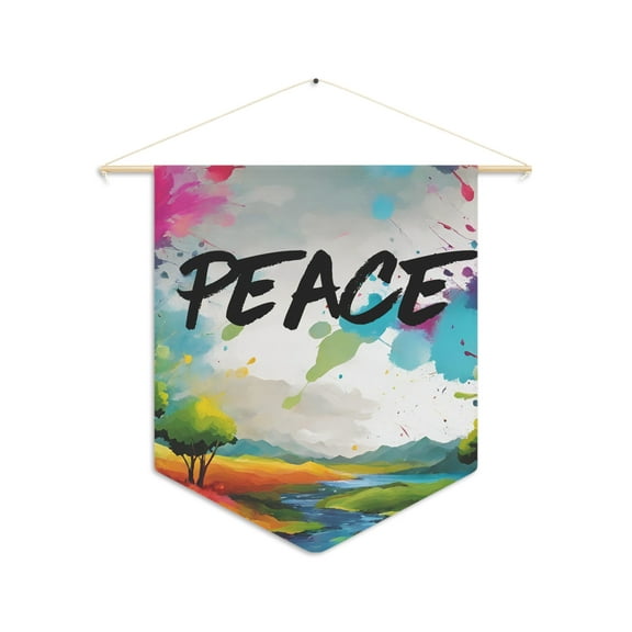 Colorful PEACE Lanscape. Pennant wall art for home decor