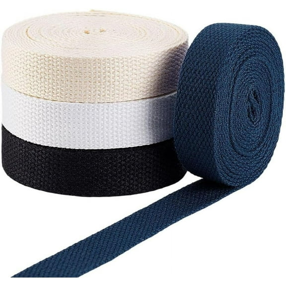 Colorful PH 20 Yards/ 18.3m Cotton Webbing Sewing Twill Ribbon 3/4 inch Heavy Sewing Webbing Fabric Ribbon Cotton Straps Flat Polycotton Ribbon for Sewing Wrapping Decoration Bags DIY Crafts