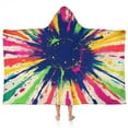 thumbnail image 1 of Colorful Paint Burst Pattern Hooded Bath Towel，50"x30" for Ages 3 To 12 Kids, Quick Dry Lightweight Soft Microfiber Hood Beach Towel Cover Up for Kids, 1 of 7