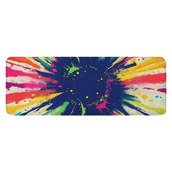 Colorful Paint Burst Pattern Kitchen Rug Mat,Kitchen Runner Rugs Non Skid Washable,Decorative Kitchen Floor Mats for Kitchen,Sink,Laundry,17"x47.2"