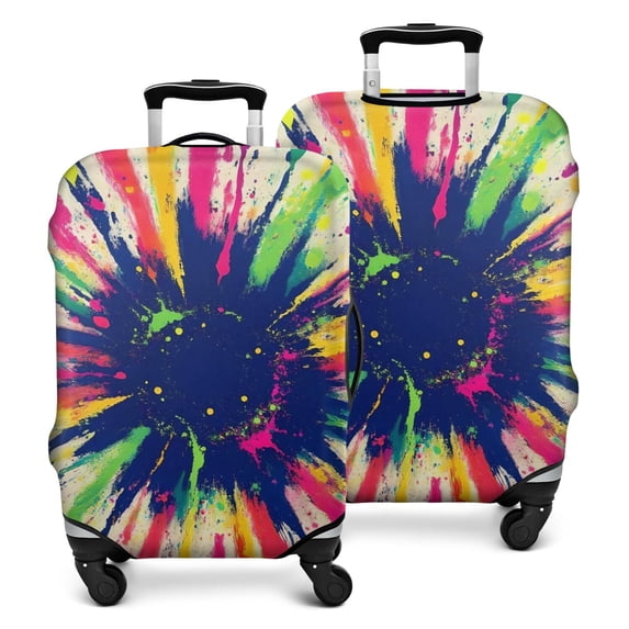 Colorful Paint Burst Pattern Luggage Cover Fashion Suitcase Cover Baggage Covers Fit 25-28 Inch Luggage (Go Travel)
