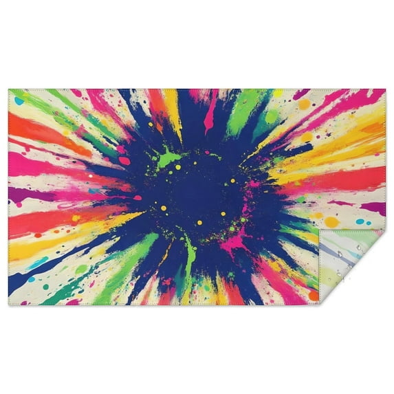 Colorful Paint Burst Pattern Rectangle Tablecloth 60"x102",Waterproof Polyester Rectangle Table Cloth, Wipeable Spillproof Polyester Tablecloth for Dining, Camping, Indoor and Outdoor