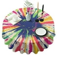 thumbnail image 1 of Colorful Paint Burst Pattern Round Tablecloth 60"x60",Wrinkle Wipeable Table Cloth for Kitchen Dining Room Picnic Patio Party, 1 of 6