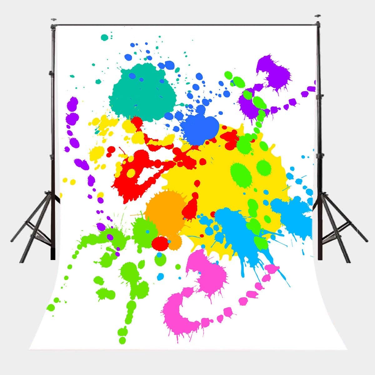 Colorful Paint Splash Backdrop 5X7FT Abstract Graffiti Splatter