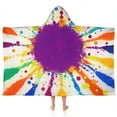 thumbnail image 1 of Colorful Paint Splash Burst Hooded Bath Towel，50"x30" for Ages 3 To 12 Kids, Quick Dry Lightweight Soft Microfiber Hood Beach Towel Cover Up for Kids, 1 of 7