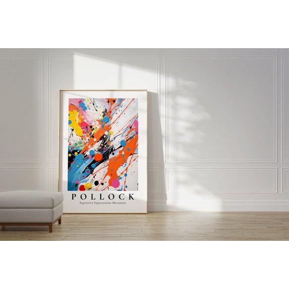 Colorful Paint Splash Modern Abstract Poster, Unframed Paper Poster 8x10in