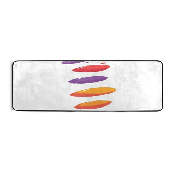 Colorful Paint Splashes 72x24" Runner Rug, Non-Slip Memory Foam Cushion, Anti-Crease for Hallways and Bedrooms