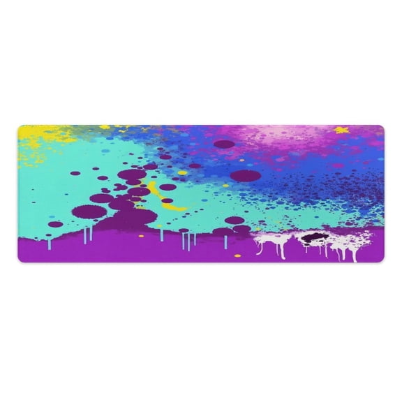 Colorful Paint Splatter Background 2 PCS Anti Fatigue Rugs Pvc Non Skid Waterproof Floor Mat Cushioned Comfort Standing Kitchen Mats for Floor