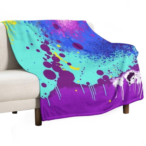 Colorful Paint Splatter Background Blankets Bedroom Living Room Sofa Throw Blankets for Beds