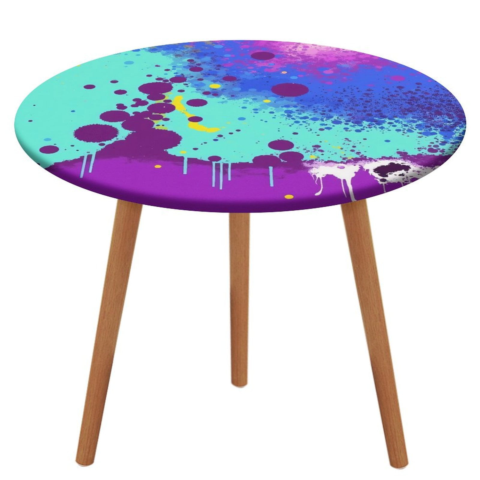 Colorful Paint Splatter Background Pattern Round Tablecloth Waterproof ...