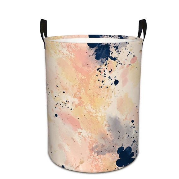 Colorful Paint Splatter on Beige Background Print Extra Large Foldable Laundry Basket  Stylish  Easy to Use for Bedroom Bathroom  Laundry Room  Oxford Fabric Storage Bin