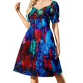 thumbnail image 1 of Colorful Paint Splatter Dress Sexy V Neck Abstract Print Modern Dresses Women Streetwear Oversize Casual Dress Birthday Gift, 1 of 6