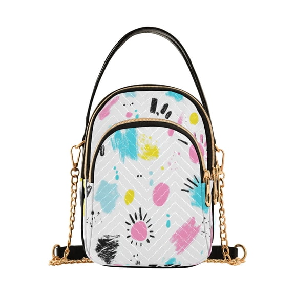Colorful Paint Splatters Women's Crossbody Handbags Leather Crossbody Bags Fanny Pack Chest Bag for Travel