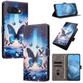 thumbnail image 1 of Colorful Painted Wallet Phone Case for Google Pixel 10a 6.3" , PU Leather Flip Folio Cover With Card Slots, Magnetic Closure, Kickstand, Shockproof Protective Phone Case,Blue Butterfly, 1 of 10